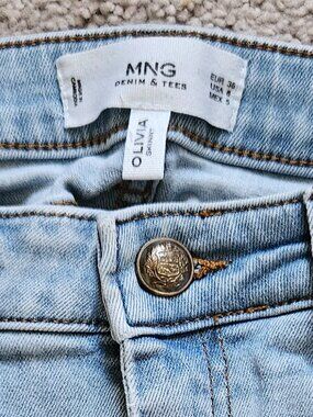 Mango Light Blue Denim Olivia Skinny Jeans